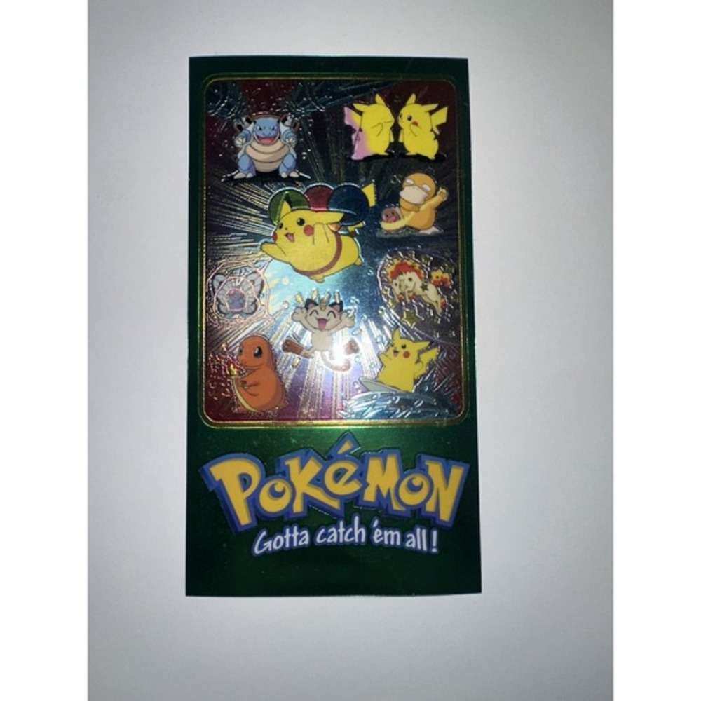 1999 Topps Pokémon TV Animation Oversized Card #1 Pikachu Group Tin Topper LP E2